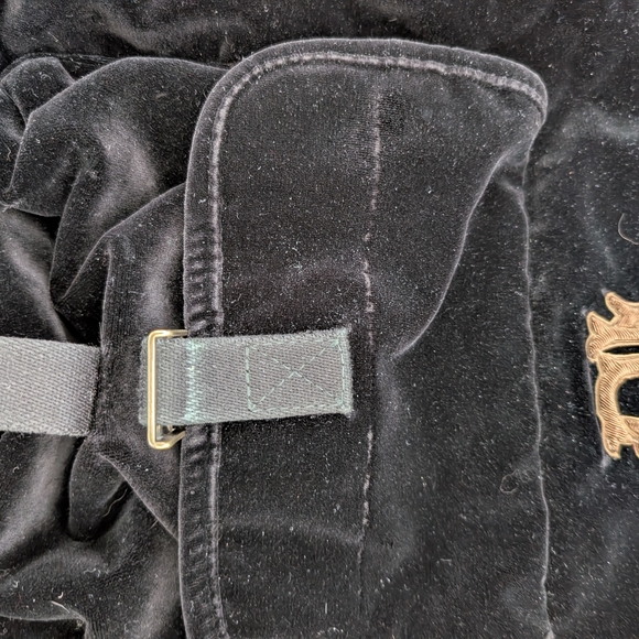 Ralph Lauren Black Velvet Back Pack with Monogram - Picture 10 of 12